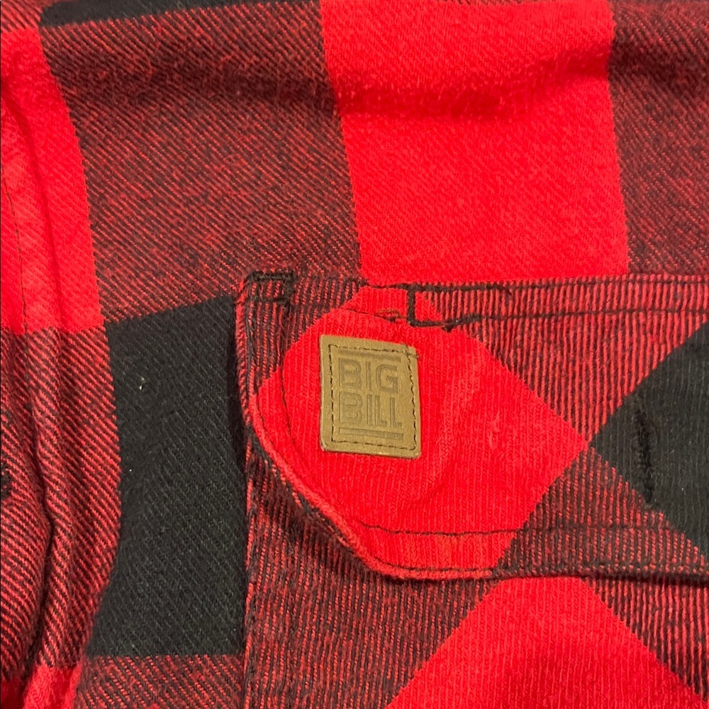 BIG BILL mens Large regular Buffalo Plaid long sleeve cotton flannel shirt. - Picture 4 of 5
